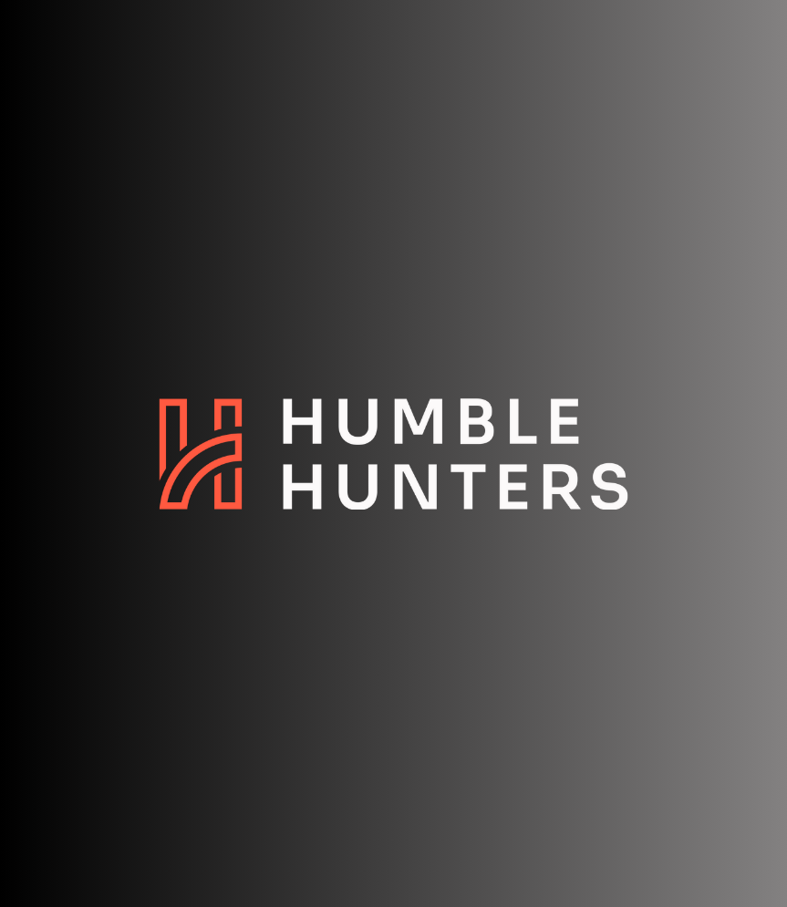 Client logo Humble Hunters on a gradient background