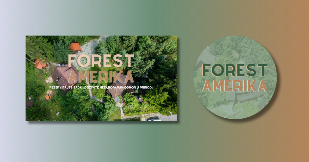 Visuals that represent visual identity of a client Forest Amerika