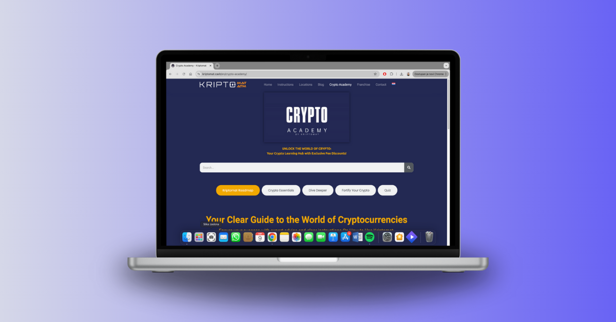 Image representing web page that was made for a client, Kripto Akademija